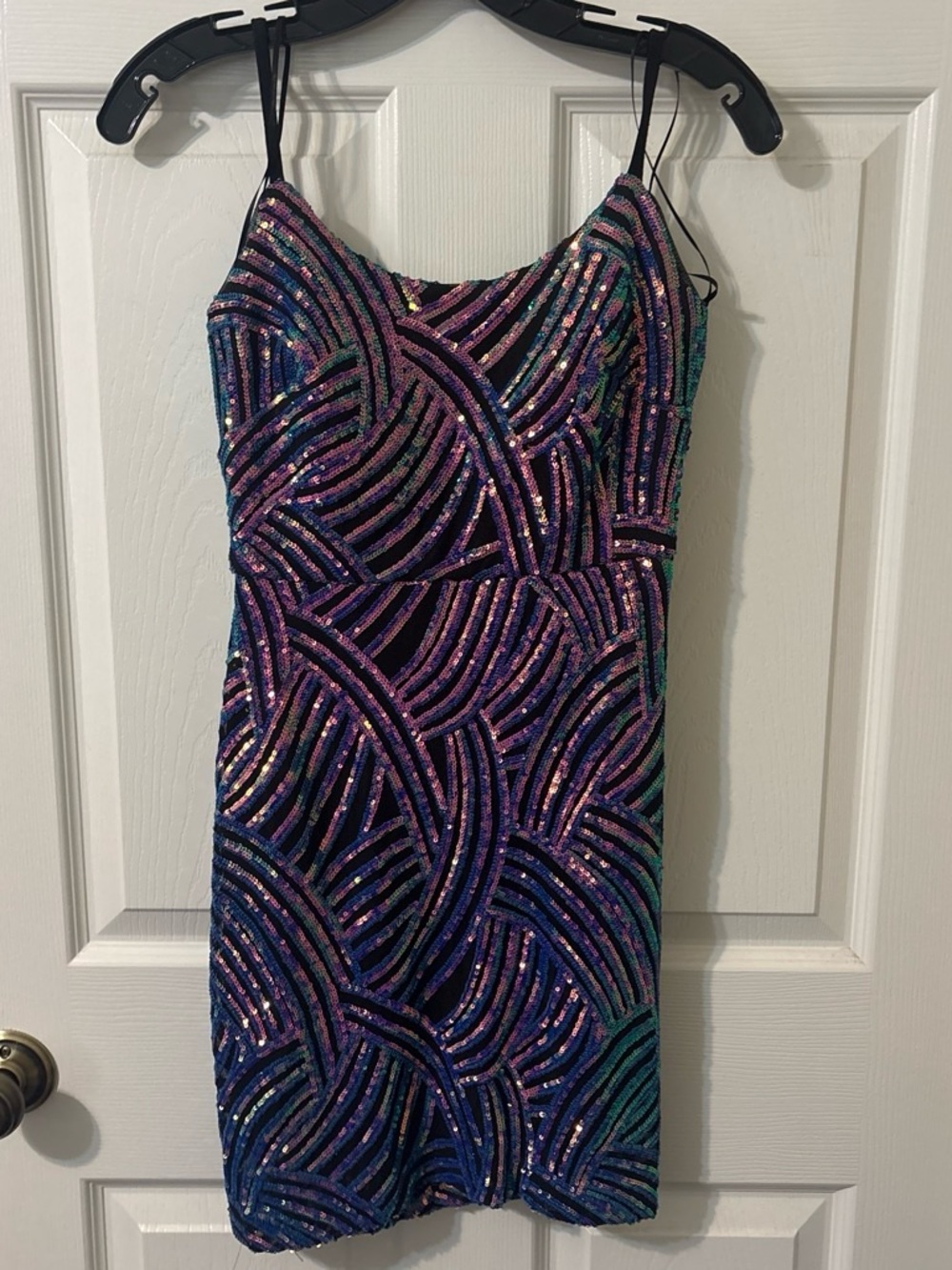 Morgan & Co. Iridescent Multicolor Sequin Mini Dress